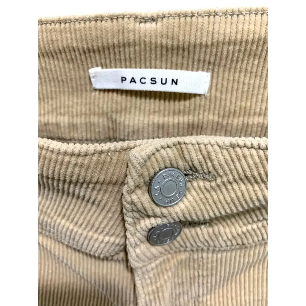 Size 25 PacSun Womens Tan Corduroy Low Rise Boot Cut Pants Stretch